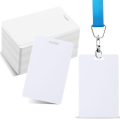 100 Pcs White PVC Cards with Slot Punch on Short Side. 