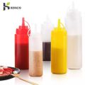 BBQ Sauce Bottle - 240 ml - Multi Color Squeeze Bottle with Scale, Plastic Dosing Bottle with Screw Cap Funnel for Ketchup, Mustard, Mayo, Hot Sauces, Sauce Bottle for Home & Restaurant. 