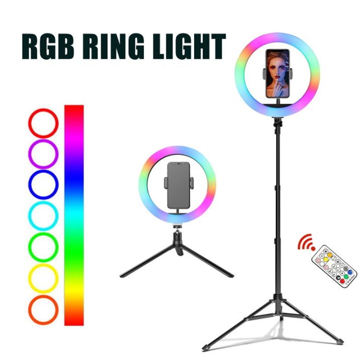 RGB%20Ring%20Light%20Ring%20Light%20With%208ft%20Stand%20Tripod%2010%20Inch%20Selfie%20LED%20Ring%20Light%20With%20Adjustable%20Phone%20Holder%20360%20Rotatable%20Ring%20LED%20Studio%20Camera%20-%20Image%204