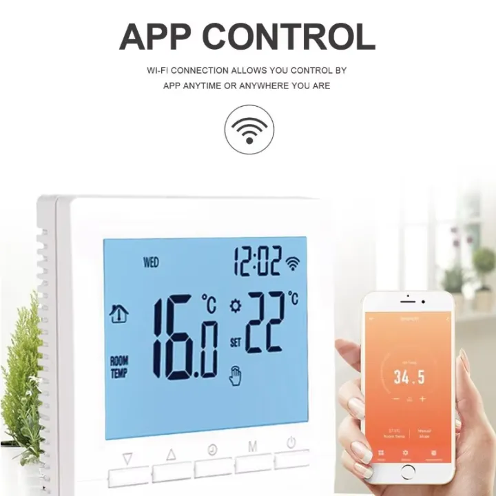 Touch Screen Radiator Control Panel Programmable Temperature Controller Room Thermostat Digital LCD Display ...