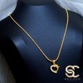 Gold Plated Guaranteed 1.5MM New Trend Stylish Diamond Chain 18/24 Inch Beautiful Design With Dolphin Heart Fixed Stone Pendant. 