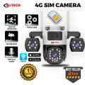 ITECH 4G TRIPLE LENS Camera V380 Pro IP Camera Outdoor 12MP 6K Triple Lenses Triple Screens Security Video Monitor Night Vision Waterproof CCTV Cameras. 