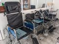 Adult Wheel Chair Full Option -  Chromed steel frame, fixed armrest, fixed footrest, solid castor, solid rear wheel. 