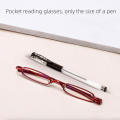 Diopter options Reading glasses Functional Pen tube case Metal frame Metal readers Pocket-sized HD lenses Slim glasses for Travel Office Daily use Elderly. 