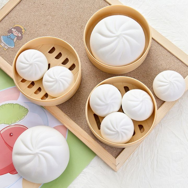 Steamed Stuff Bun Siopao Anti-stress Ball Fidget Toy with Case