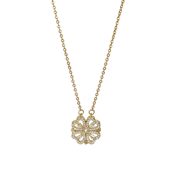 Cute%20Four%20Leaf%20Clover%20Necklace%20Dainty%20%20Necklace%20for%20Teen%20Girls%20Christmas%20Jewelry%20Necklaces%20for%20Girls,%20Heart%20Necklace%20for%20Women,%20-%20Image%209