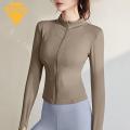 Zip Up Jacket Women's Stand Collar Zip-up Sports Top Quick Dry Breathable Slim Fit Gym Coat. 