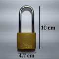 GLOBE Brass Painted Padlock - Long Shackle 4.7 cm * 10 cm  ( with 3 keys ). 