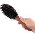 Natural Hair brush Eco-friendly Handcrafted Bristle brush Beech wood handle Oval brush for Hair care Daily grooming Salon. 