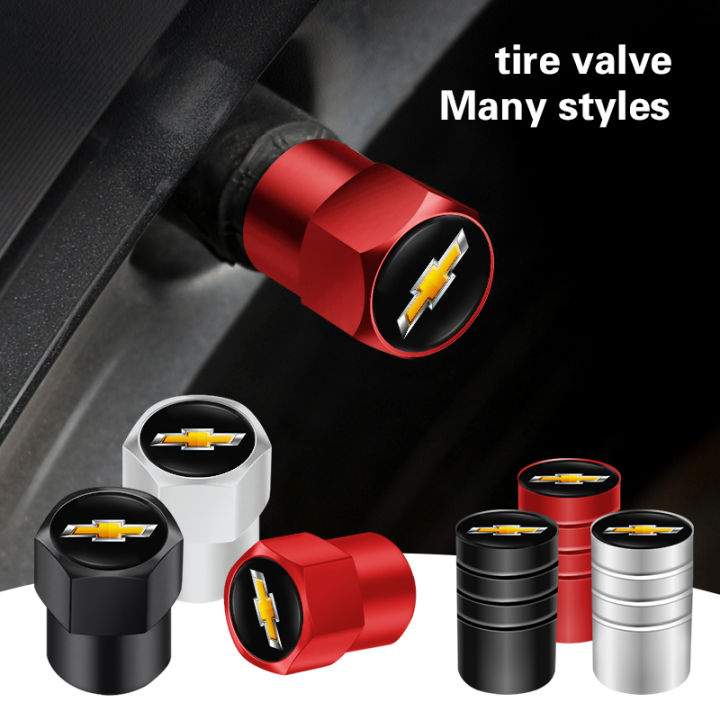 4-Pack Red Aluminum Tire Valve Caps – Sport Styling Dustproof Covers For Wheels, Universal Fit