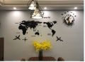 Firewings World Map 3D Wall Stickers Crystal Mirror Wall Sticker for Office Sofa TV Background. 