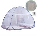Foldable Mosquito Net (6×6ft) One Side Zipper With Bottom Layer Net (White/Blue/Pink) Usable For 5×6 Too. 