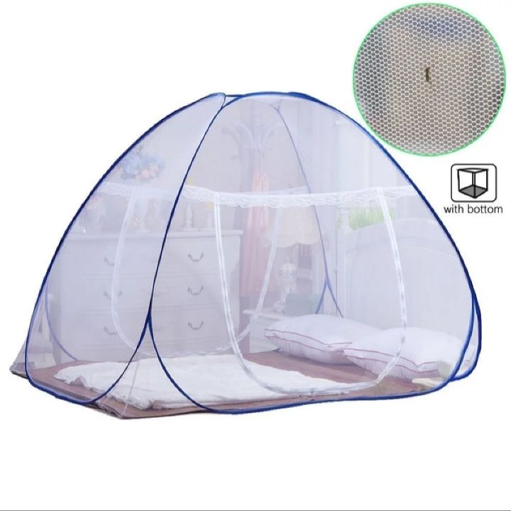 Foldable%20Mosquito%20Net%20(6%C3%976ft)%20One%20Side%20Zipper%20With%20Bottom%20Layer%20Net%20(White/Blue/Pink)%20Usable%20For%205%C3%976%20Too%20-%20Image%203