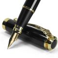 STONEGO 0.38mm Extra Fine Nib Fountain Pen, Black Metal Calligraphy Writing Gift Pen. 