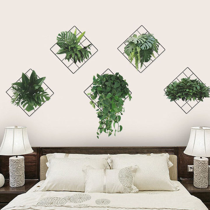 Black%20Birdcage%20Leaves%20Silhouette%20Wall%20Decor%20Sticker%20Living%20Room%20Bedroom%20Decal%20-%20Image%205