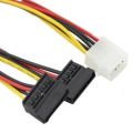 4Pin IDE Molex to 2 Serial ATA SATA Y Splitter Hard Drive Power Supply Cable. 