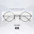 Anti Blue Light Round Computer Glasses Frame Optical Eyeglass For Men & Women. 