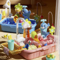KOKKO Kids Play Sink With Running Water Kitchen Sink Dishwasher Toys With Electric Faucet Fishing Toys For Boys Girls. 