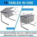 Table Mate II Folding TV Tray Table office Table Home Table Student Study table with 6 Height and 3 Angle Adjustments students table  මේස සහකරු II නැමිය හැකි රූපවාහිනී තැටි මේස කාර්යාලය මේසය මුල් පිටුව උස 6 ක් සහ කෝණ ගැලපුම් 3 ක් සහිත ශිෂ්‍ය අධ්‍යයන මේසය. 