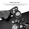30X 60X Illuminated Jewelers Loupe Magnifier Foldable Jewelry Magnifier Magnifier with Bright LED Lighting for Gems. 