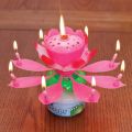 Magic Flower Musical Birthday Candle Open with Music & Rotate / SEE VIDEO / Rotating Blooming Lotus. 