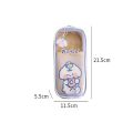 【MINISO】 Cute Creative Transparent Canvas Large Capacity Pen Pouch Children Cartoon Student Stationery Transparent Plastic Pen Case Pouch. 