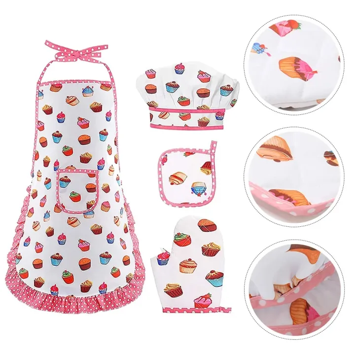Leiyan2025%20Boy%20Suit%20Children's%20Apron%20Kitchen%20Kids%20Toddler%20Cooking%20Girl%20Chef%20Kits%20White%20Hat%20Aprons%20-%20Image%204