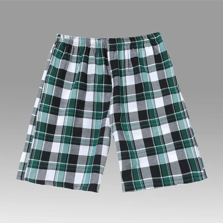 Cotton%20Summer%20Beach%20Pants%20Loose%20Casual%20Knee%20Length%20plus%20Size%20Pajama%20Pants%20Plaid%20Shorts%20Quick-Drying%20Large%20Trunks%20Home%20Wear-Resistant%20-%20Image%203