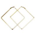 Trending New Korean Simple Steel Rectangular Hollow Drop Earrings Â€“ Gold & Silver. 