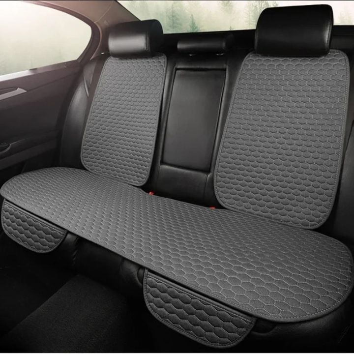 Linen Car Seat Cover for All Seasons Soft Breathable Front Covers with Non-Slip Protector Universal Fit Most Car Van SUV Truck