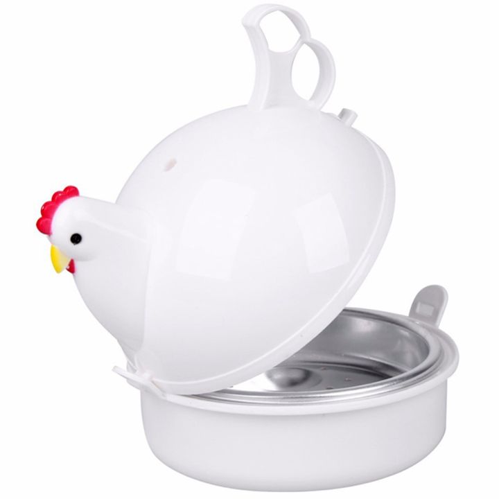 Spreeshop Kitchen Microwave Eggs Steamer Chicken Shaped 4 Egg Boiler Novelty Cooking Appliances Household Egg Tool