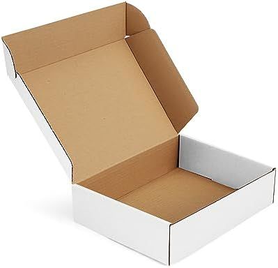 Laptop Shipping-Boxes-15x10x3 Inches: 5 Pack-Cardboard-Boxes-for-Packaging, White-Shipping-Boxes-for-Packing-Small-Business, Corrugated Box Mailers for Book Shoes Gift Mailing