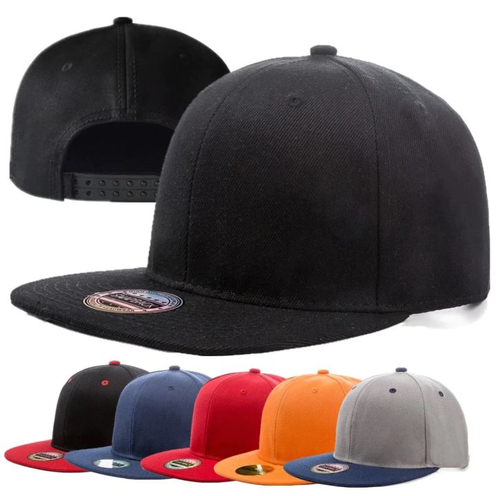 Rap Cap Snapback Hat Baseball Cap Hat Sun Visor Hat Hip Hop Hats for Men Women Plain Black Cap