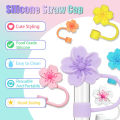【Bestseller Alert】 Flower Straw Cover Caps Straw Tips Lid 10mm Reusable Dust-Proof Straw Topper For Stanleys Cup Party Decor. 