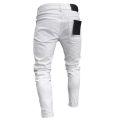 Hip Hop Men's Fashion Embroidered Jeans 2023 Street Club Ripped Denim Pants Classic Blue And White Slim Stretch Pantalon S-4XL. 