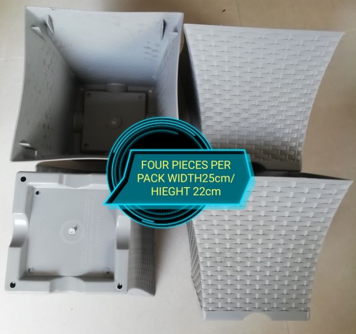 Plastic Pots (WIDTH-25cm/HEIGHT 22cm )-4 PCS PER PACK-Virgin Material