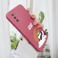 AMORVOR for Samsung Galaxy M02S A02S Back Cover Cartoon Cute Panda Side design Soft Case Liquid Silicone Phone Cases. 