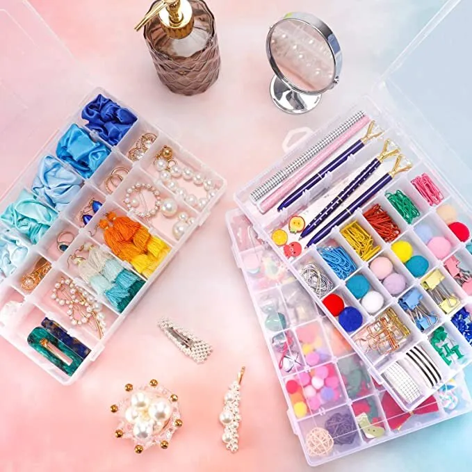 18/24%20Grids%20Plastic%20Jewellery%20Organizer%20Box%20Adjustable%20Dividers%20Portable%20Clear%20Jewelry%20Storage%20Box%20-%20Image%203