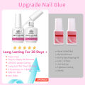 New BORN PRETTY 6 IN 1 Nail Glue Gel 15ML for Acrylic Nails Soak off Base Gel Top Coat UV Extension Nail Gel False Nail Tips Gel. 