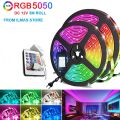 5M LED Strip Light ,RGB 5050, Flexible Ribbon, DIY Led Light Strip RGB Tape DC 12V lights with conroller an 12v 3A Power Adapter. 