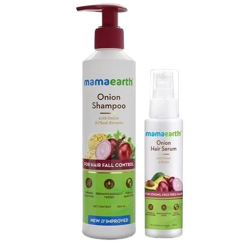 Mamaearth Onion Shampoo (250 ml) and Onion Hair Serum (100 ml) Combo