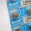 LR44 Button Cell Battery Pack of One – 1.5V Batteries for Watches, Hearing Aid. 