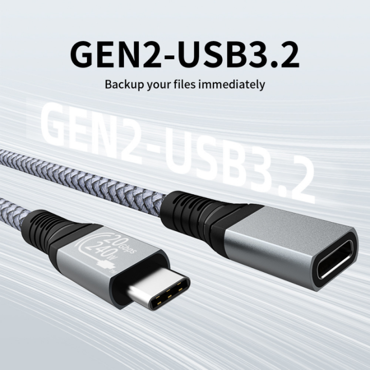 type-c extension cable male to female HD audio and video data cable 4K ...