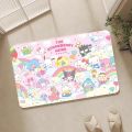 MINISO Sanrio Kuromi Floor Mat Floor Mat Bedroom Decoration Balcony Anti-Slip Doormat Living Room Rug. 