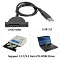 USB 2.0 to Mini Sata II 7+6Pin Adapter for Laptop CD/DVD ROM Drive Cable. 