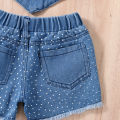 Summer Girls Clothing Sets Denim Top with Shorts Baby Clothes Children Kids Outfits. 