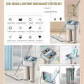 SCRATCH Cleaning Mop with Bucket Hands-Free Microfiber Flat Spin Mop System 360° Flexible Head. 