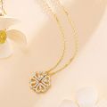 ShopSphere TALA hand made Twofer Necklace Four Leaf Clover Necklace 18k Gold 2in1 Tomomi Pendant With Gift Jewelry Box Women Accessories. 