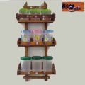 Spice/herbs Rack Wooden Wall Mount kitchen organizer and storage Containers items shelf accessories. 