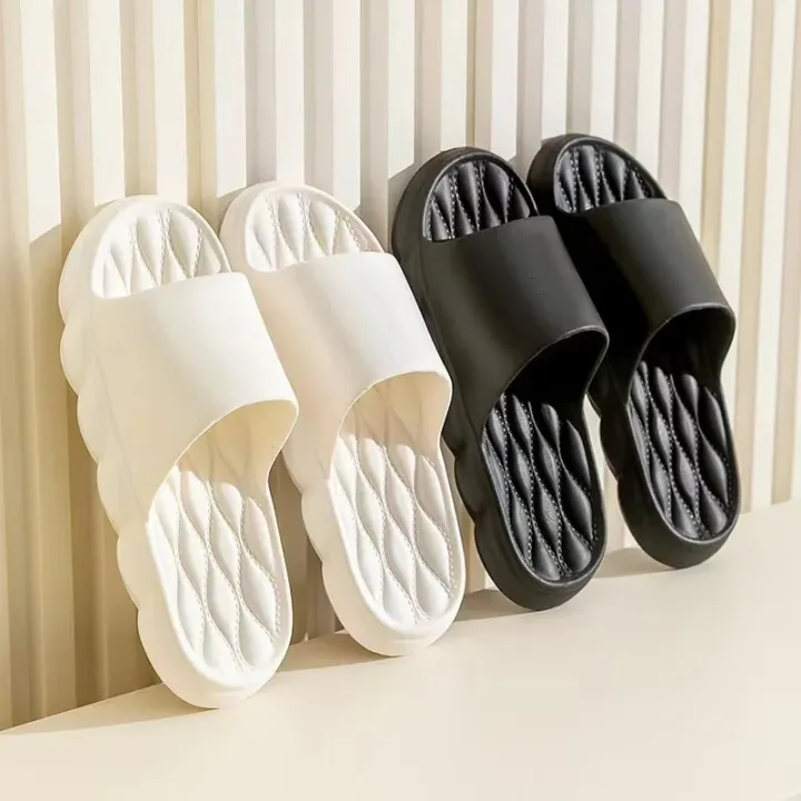 【WEJA】Summer Slippers Women Lightweight Home Anti Slip Bathroom Slides Male Comfort Soft Outdoor Beach Couple EVA Slippers Solid Color
